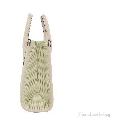 Michael Kors Mirella Small Powder Blush Canvas Shopper Crossbody Handbag Purse
