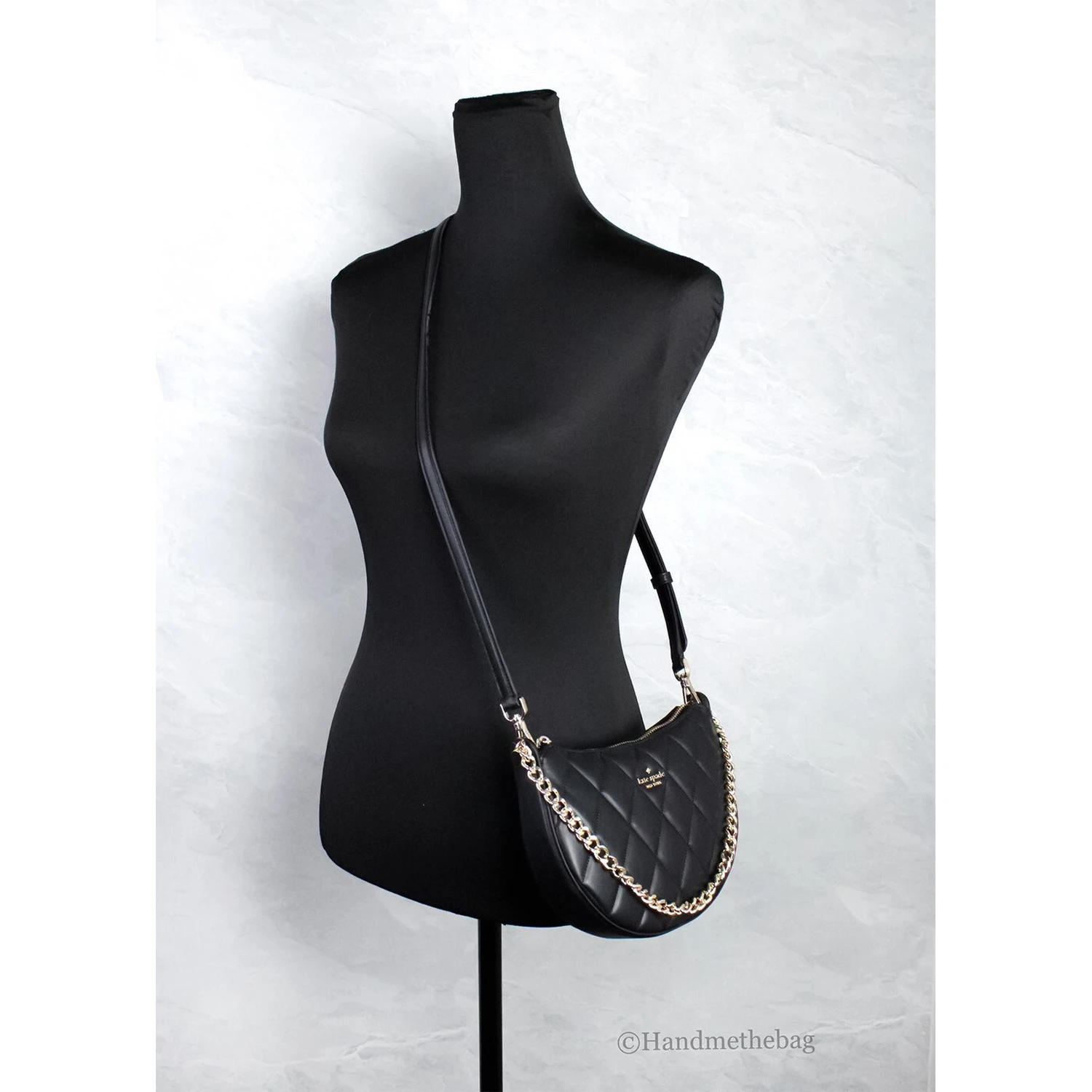 Kate Spade Carey Small Black Quilted Leather Zip Top Crossbody Bag