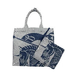 Burberry Navy EKD Canvas Tote Bag With Coin Pouch