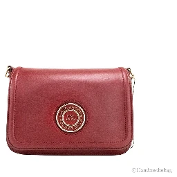 Marc Jacobs Medium Metal Signet Syrah Smooth Leather Flap Crossbody Purse Bag