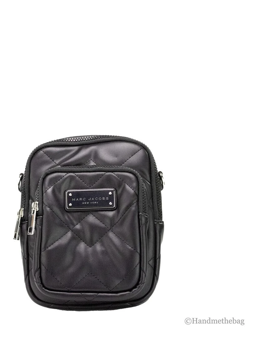Marc Jacobs Pillow Small Black Quilted Smooth Leather Crossbody Handbag Purse