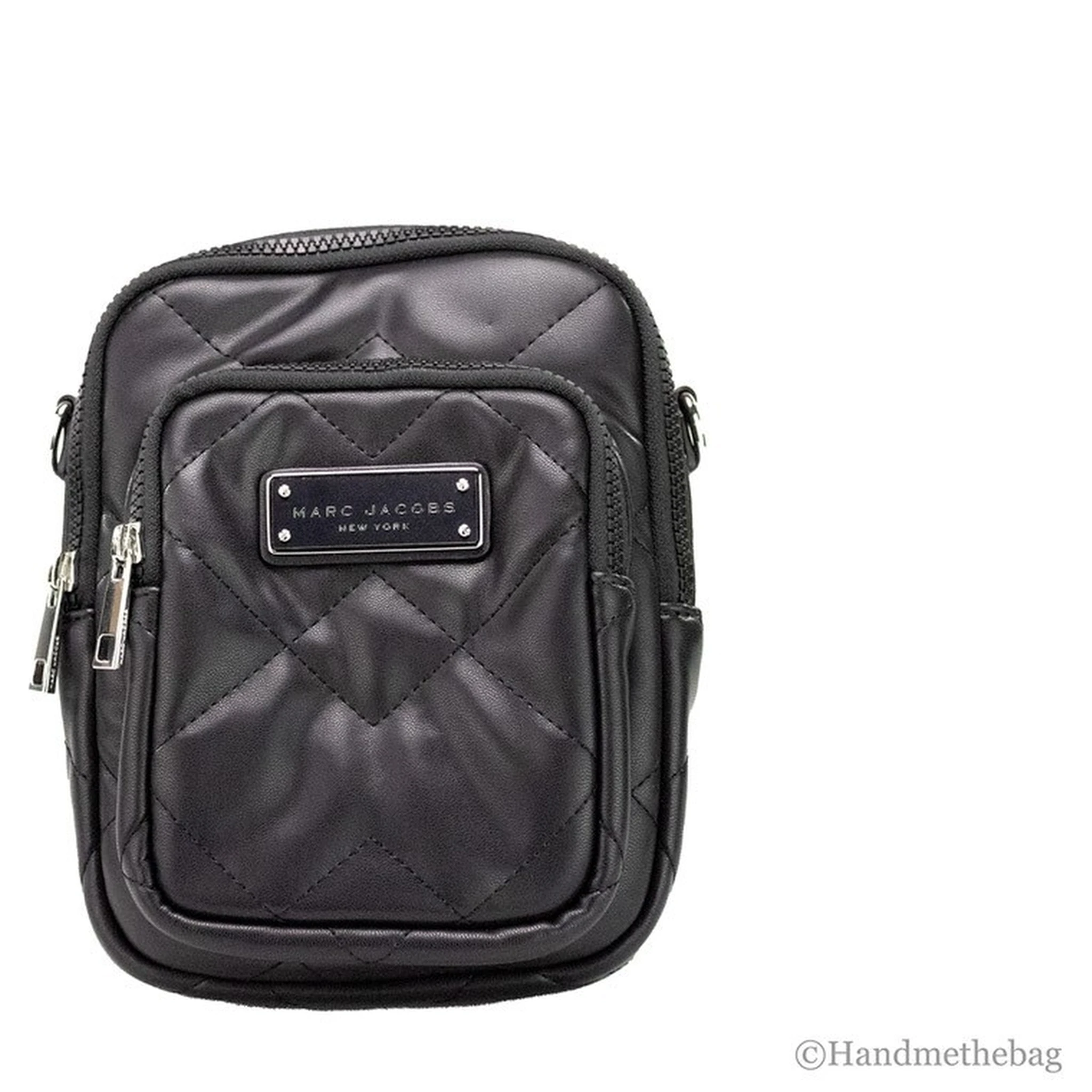 Marc Jacobs Pillow Small Black Quilted Smooth Leather Crossbody Handbag Purse