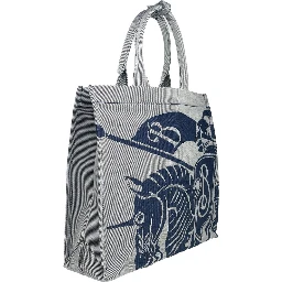 Burberry Navy EKD Canvas Tote Bag With Coin Pouch