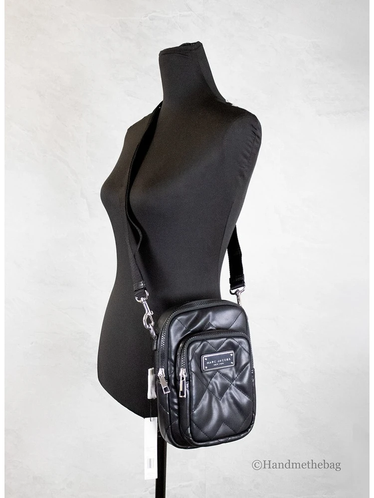 Marc Jacobs Pillow Small Black Quilted Smooth Leather Crossbody Handbag Purse alternative