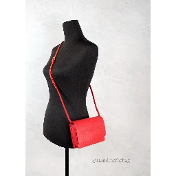Burberry Hampshire Small Red Embossed Logo Smooth Leather Crossbody Bag