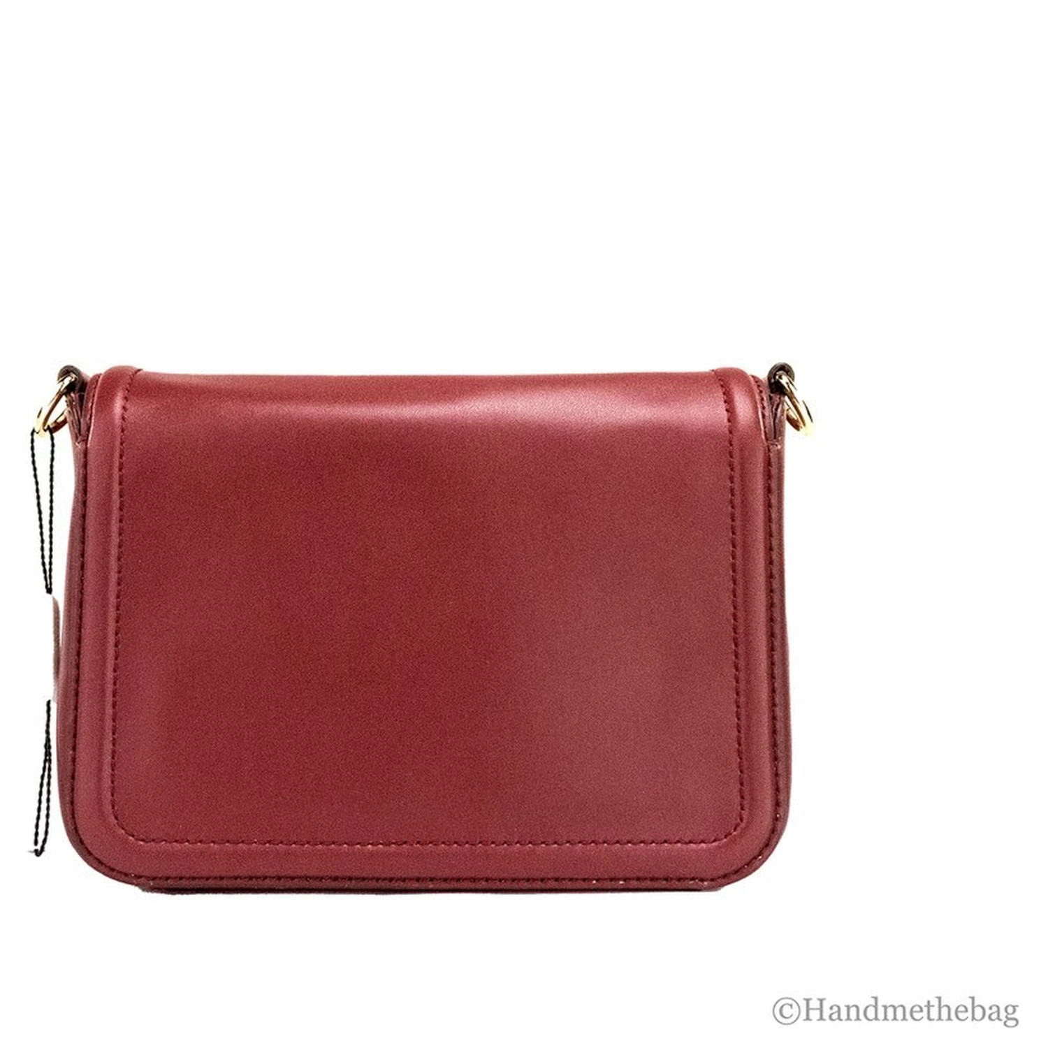 Marc Jacobs Medium Metal Signet Syrah Smooth Leather Flap Crossbody Purse Bag