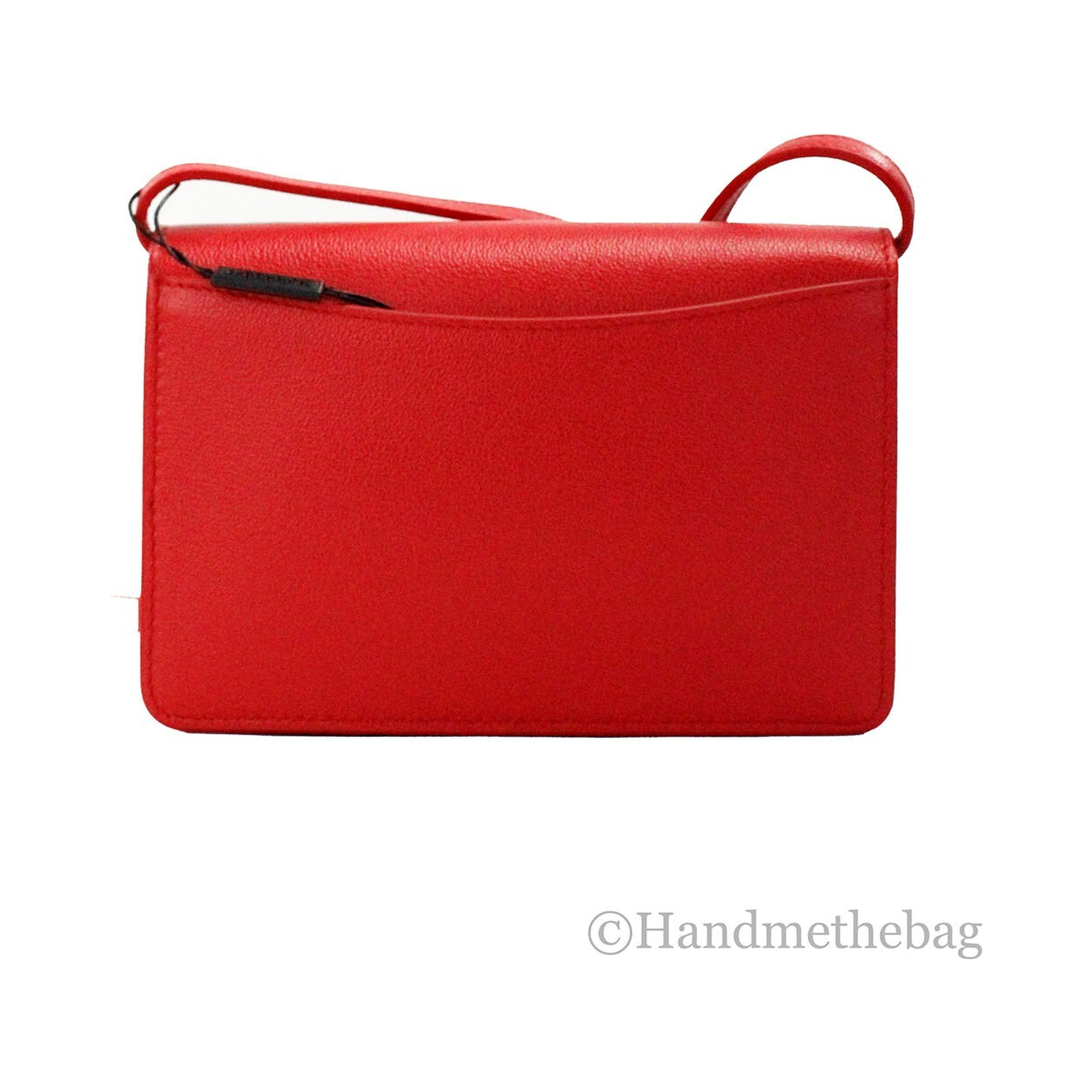 Burberry Hampshire Small Red Embossed Logo Smooth Leather Crossbody Bag