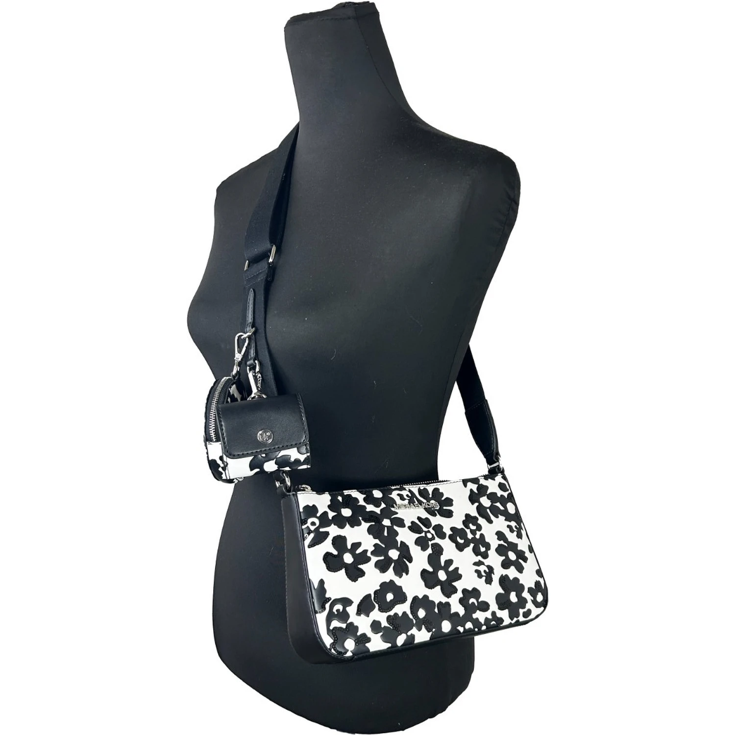Michael Kors Floral Crossbody Tech Attachment Bag Purse