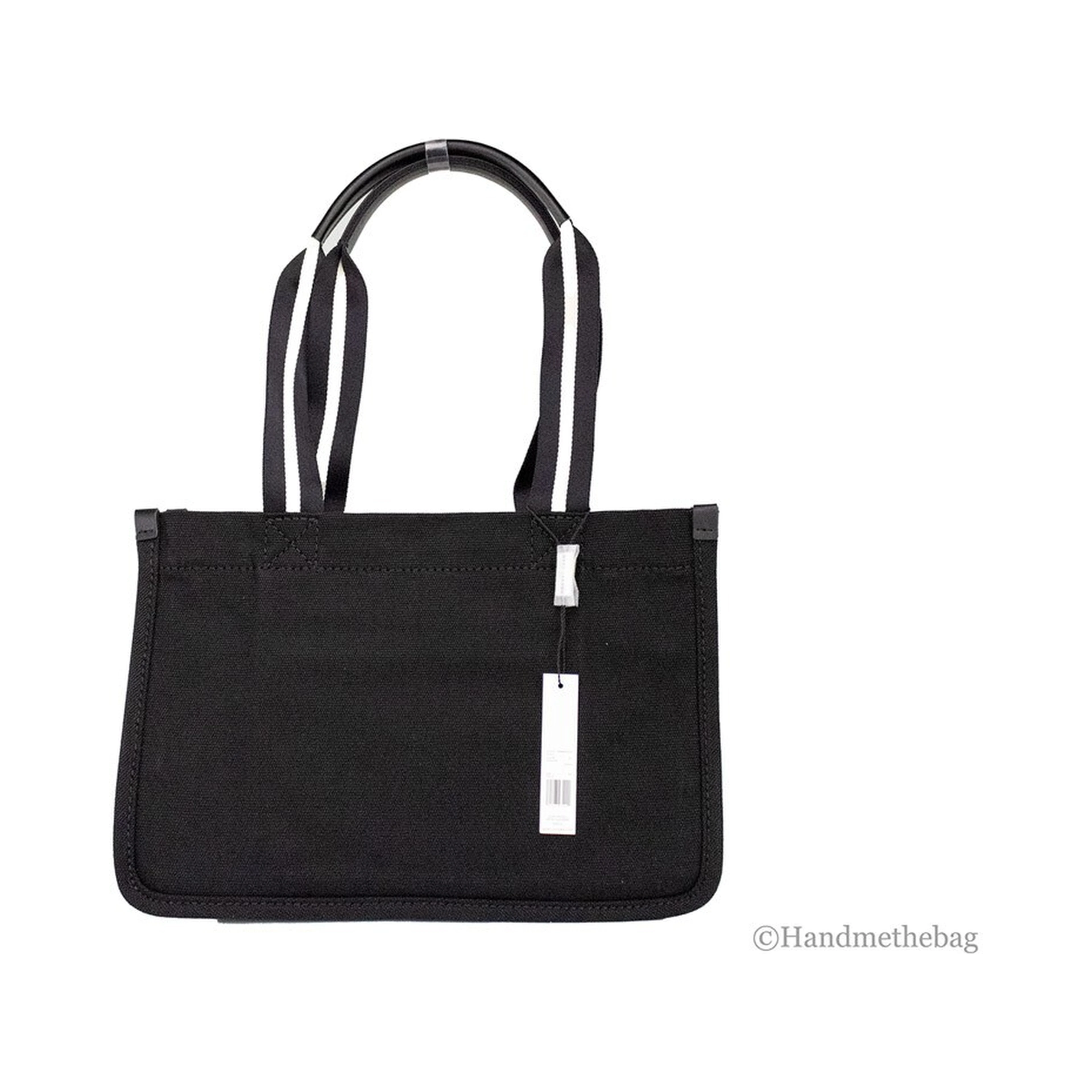 Marc Jacobs Medium Black Canvas Fabric Shoulder Convertible Tote Purse Bag