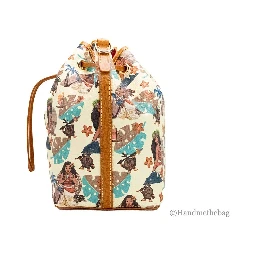 Dooney & Bourke Disney Medium Moana Coated Cotton Bucket Crossbody Bag Purse