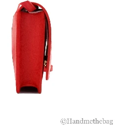 Burberry Hampshire Small Red Embossed Logo Smooth Leather Crossbody Bag