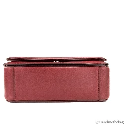 Marc Jacobs Medium Metal Signet Syrah Smooth Leather Flap Crossbody Purse Bag