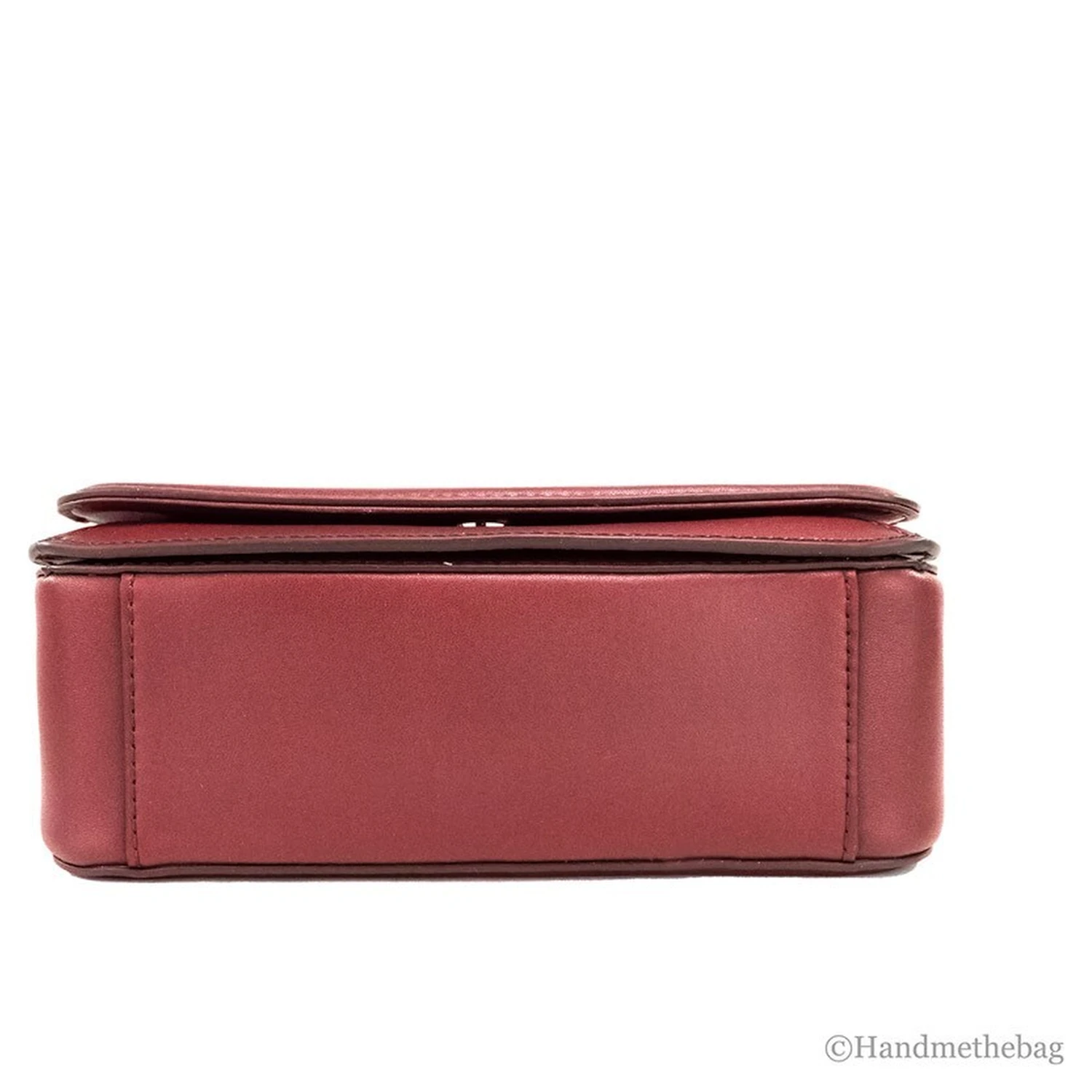Marc Jacobs Medium Metal Signet Syrah Smooth Leather Flap Crossbody Purse Bag
