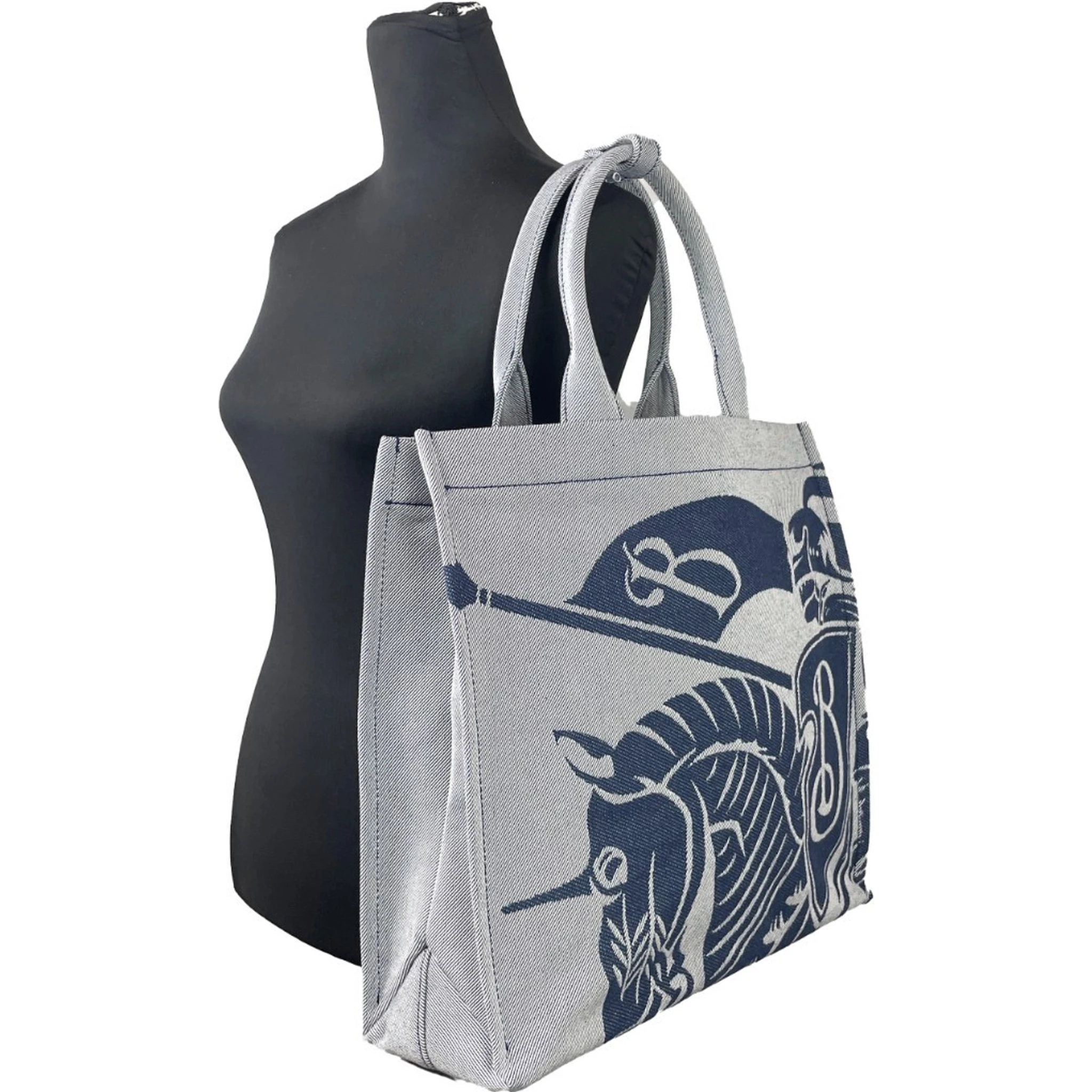 Burberry Navy EKD Canvas Tote Bag With Coin Pouch
