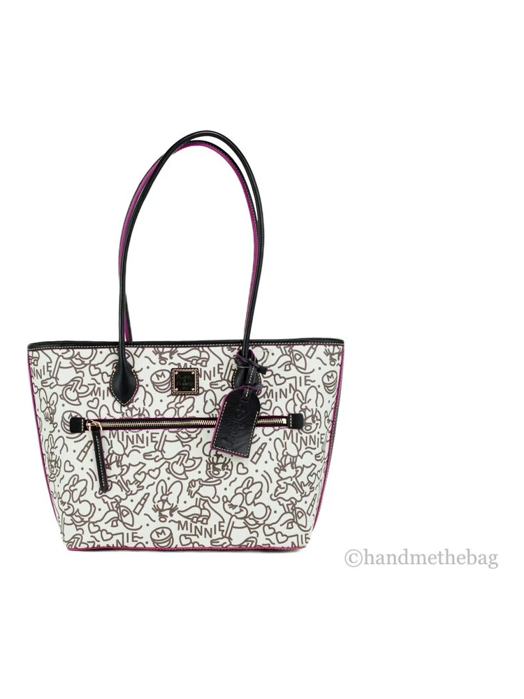 Dooney & Bourke Disney Medium Minnie Mouse Line Art Coated Cotton Tote Handbag