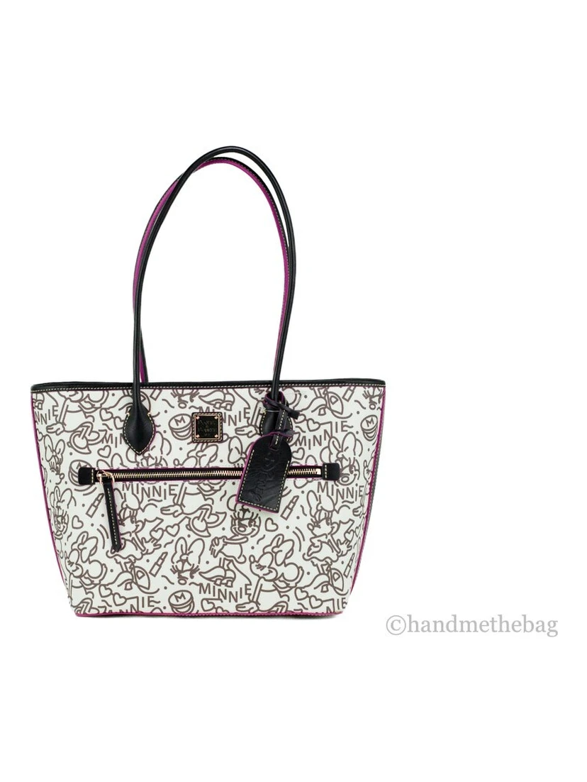 Dooney & Bourke Disney Medium Minnie Mouse Line Art Coated Cotton Tote Handbag
