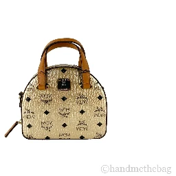 MCM Half Moon Mini Round Top Tote Crossbody Bag