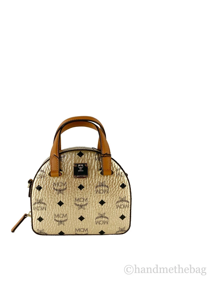 MCM Half Moon Mini Round Top Tote Crossbody Bag