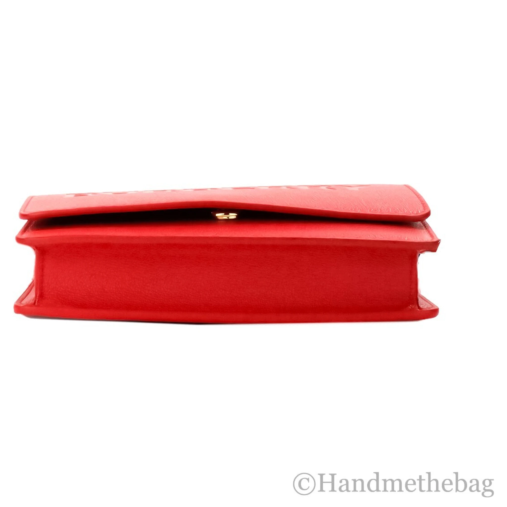 Burberry Hampshire Small Red Embossed Logo Smooth Leather Crossbody Bag