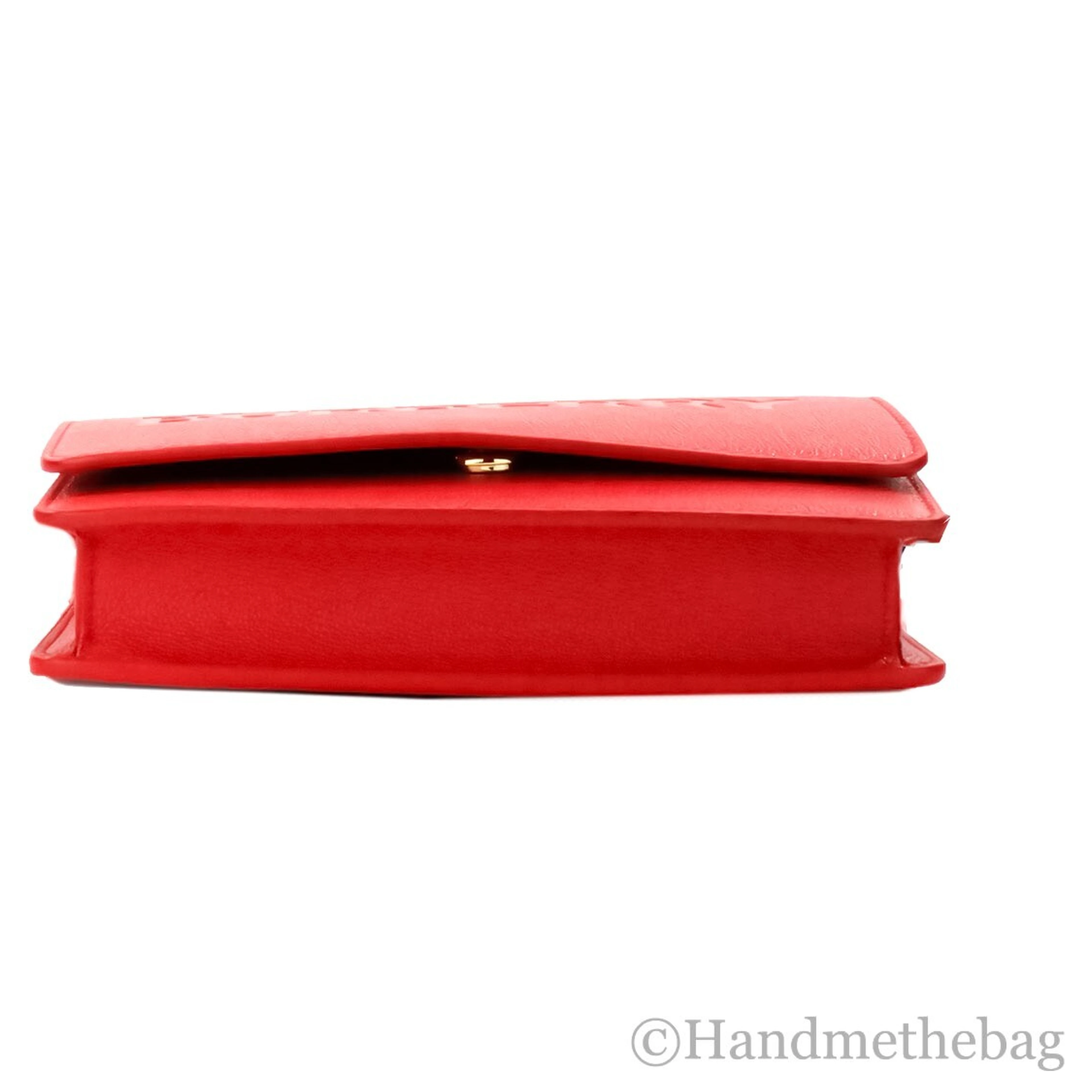 Burberry Hampshire Small Red Embossed Logo Smooth Leather Crossbody Bag
