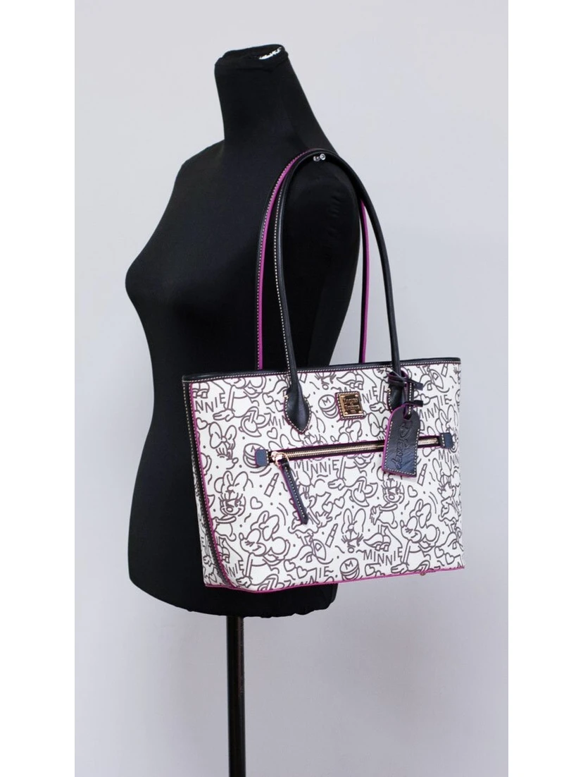 Dooney & Bourke Disney Medium Minnie Mouse Line Art Coated Cotton Tote Handbag