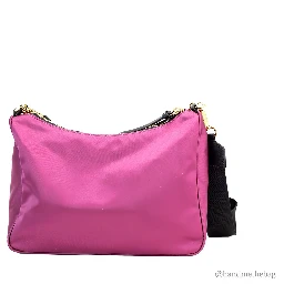 Versace Small Dahlia Nylon Fabric Medusa Pendant Crossbody Shoulder Purse Bag