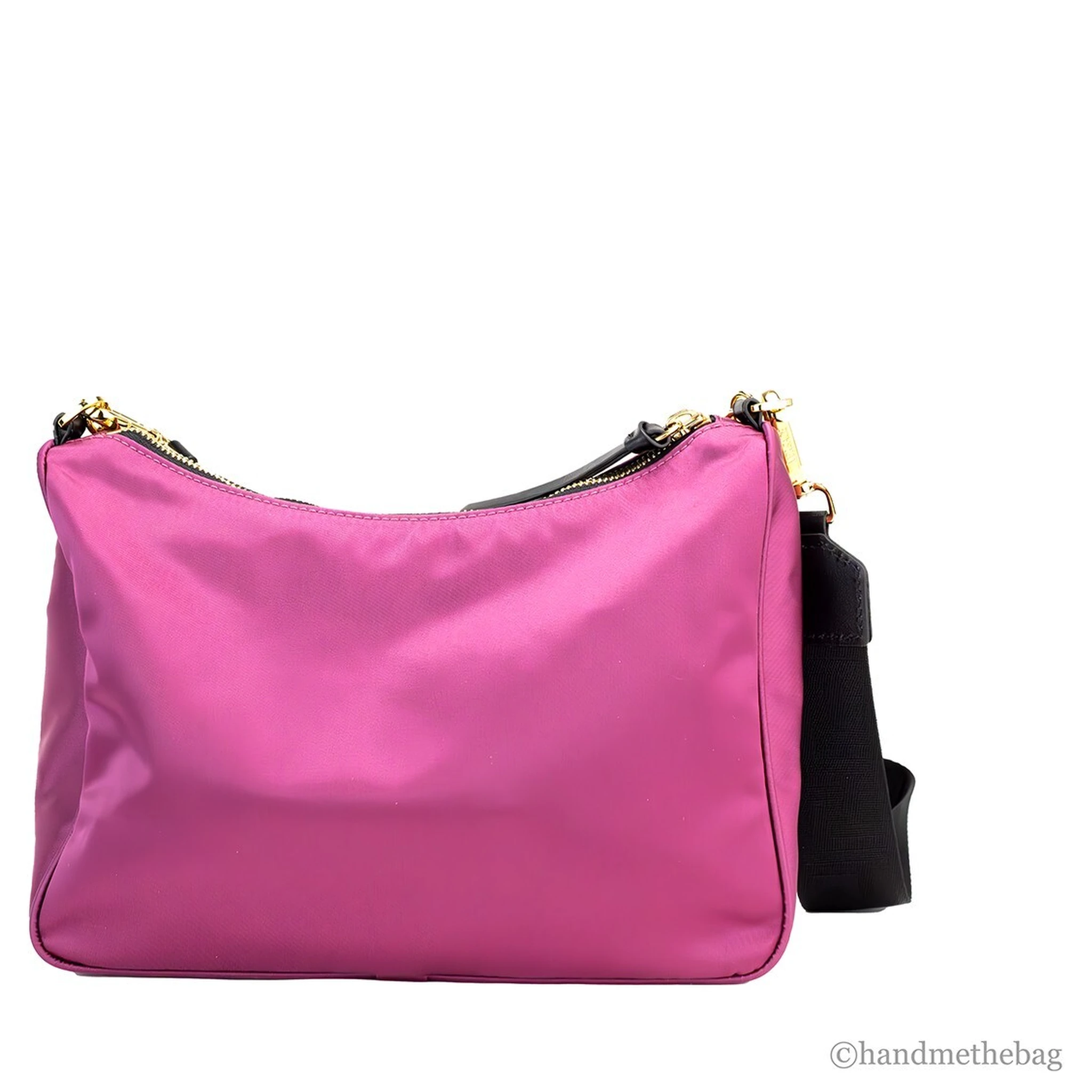 Versace Small Dahlia Nylon Fabric Medusa Pendant Crossbody Shoulder Purse Bag