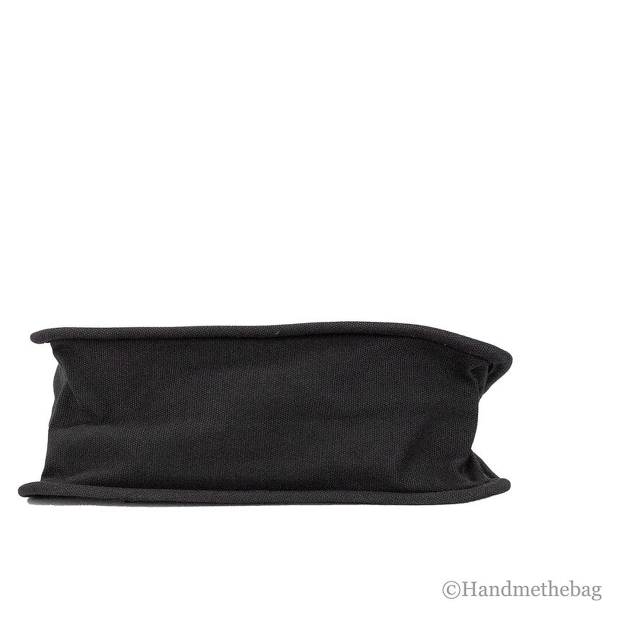 Marc Jacobs Medium Black Canvas Fabric Shoulder Convertible Tote Purse Bag