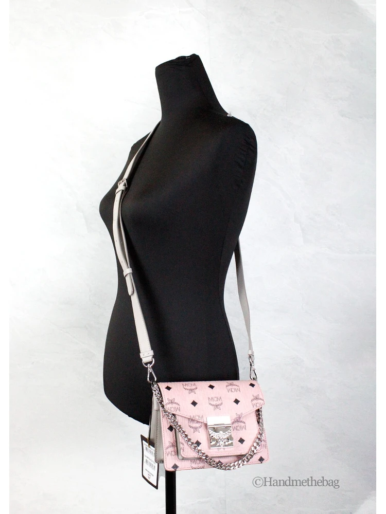 MCM Signature Patricia Leather Mini Flap Lock Crossbody Bag alternative