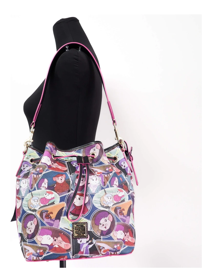 Dooney & Bourke Disney Rescuers Drawstring Bucket Shoulder Bag