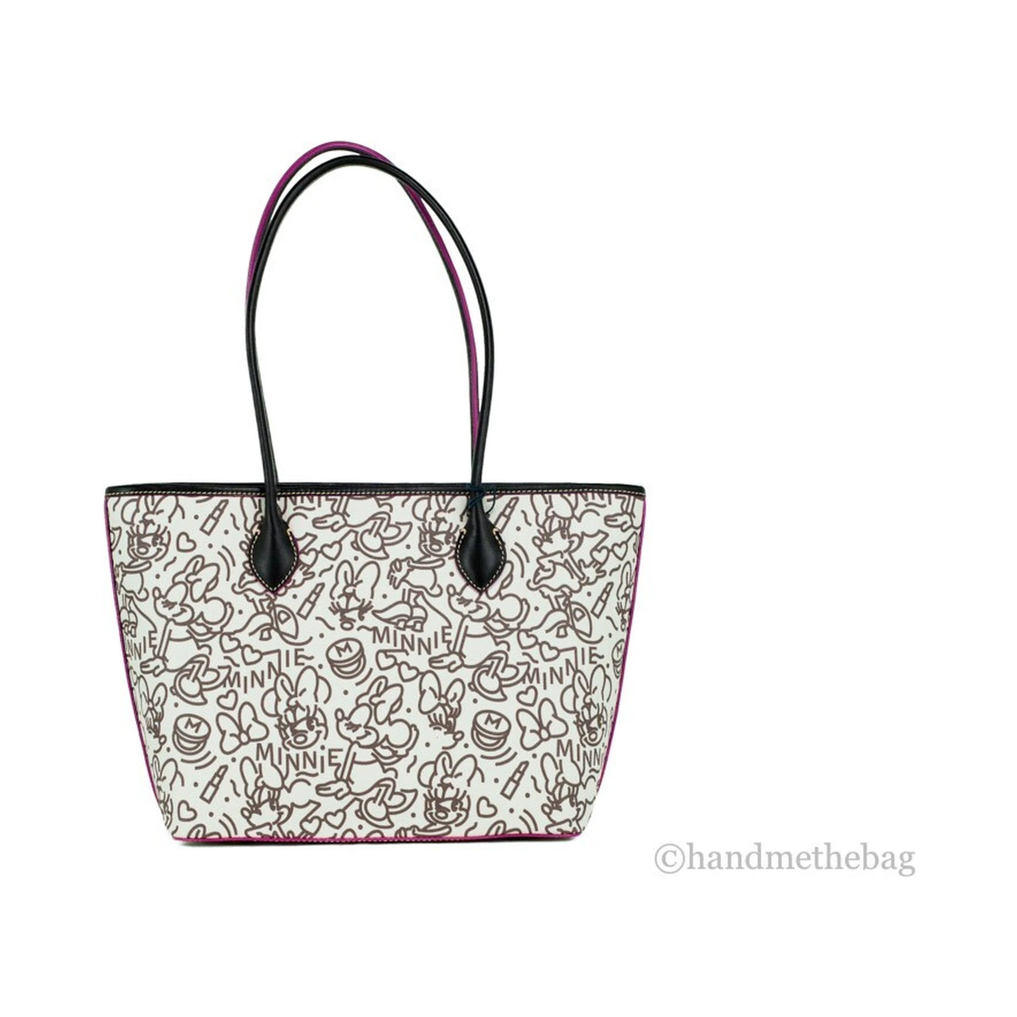 Dooney & Bourke Disney Medium Minnie Mouse Line Art Coated Cotton Tote Handbag