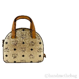 MCM Half Moon Mini Round Top Tote Crossbody Bag