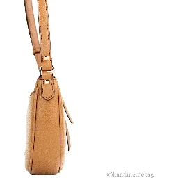 Michael Kors Dover Small Luggage Pebbled Leather Half Moon Crossbody Bag Purse