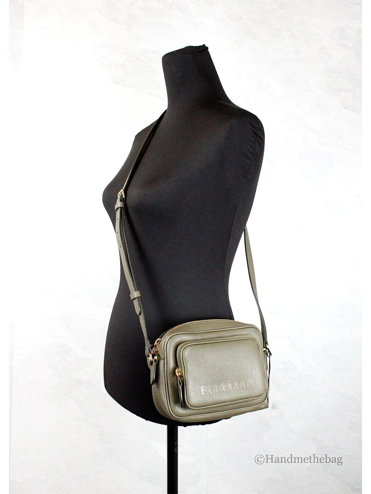 Burberry Small Branded Dark Fern Green Grainy Leather Camera Crossbody Bag alternative