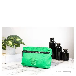 Versace Small Bright Green Nylon Matte Medusa Belt Bag Waist Fanny Pack Purse