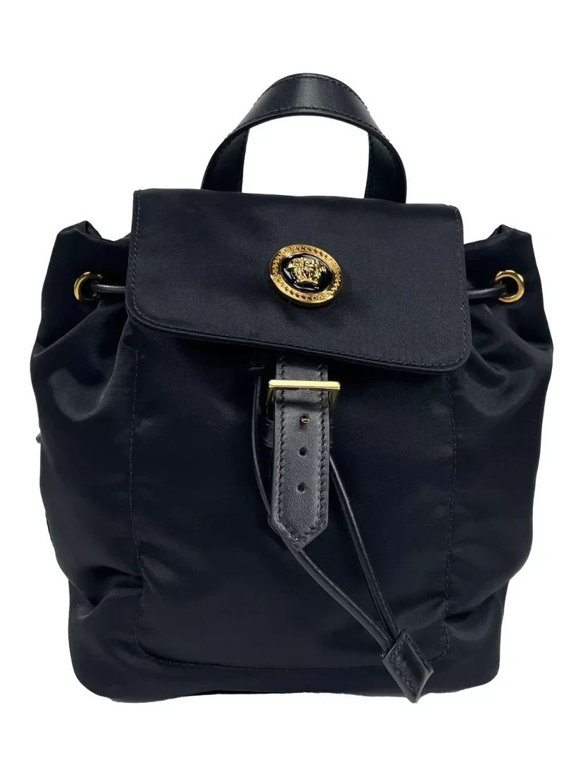 Versace Mini Nylon Medusa Drawstring Backpack Bag