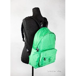 Versace Large Bright Green Nylon Fabric Medusa Shoulder Backpack Bookbag