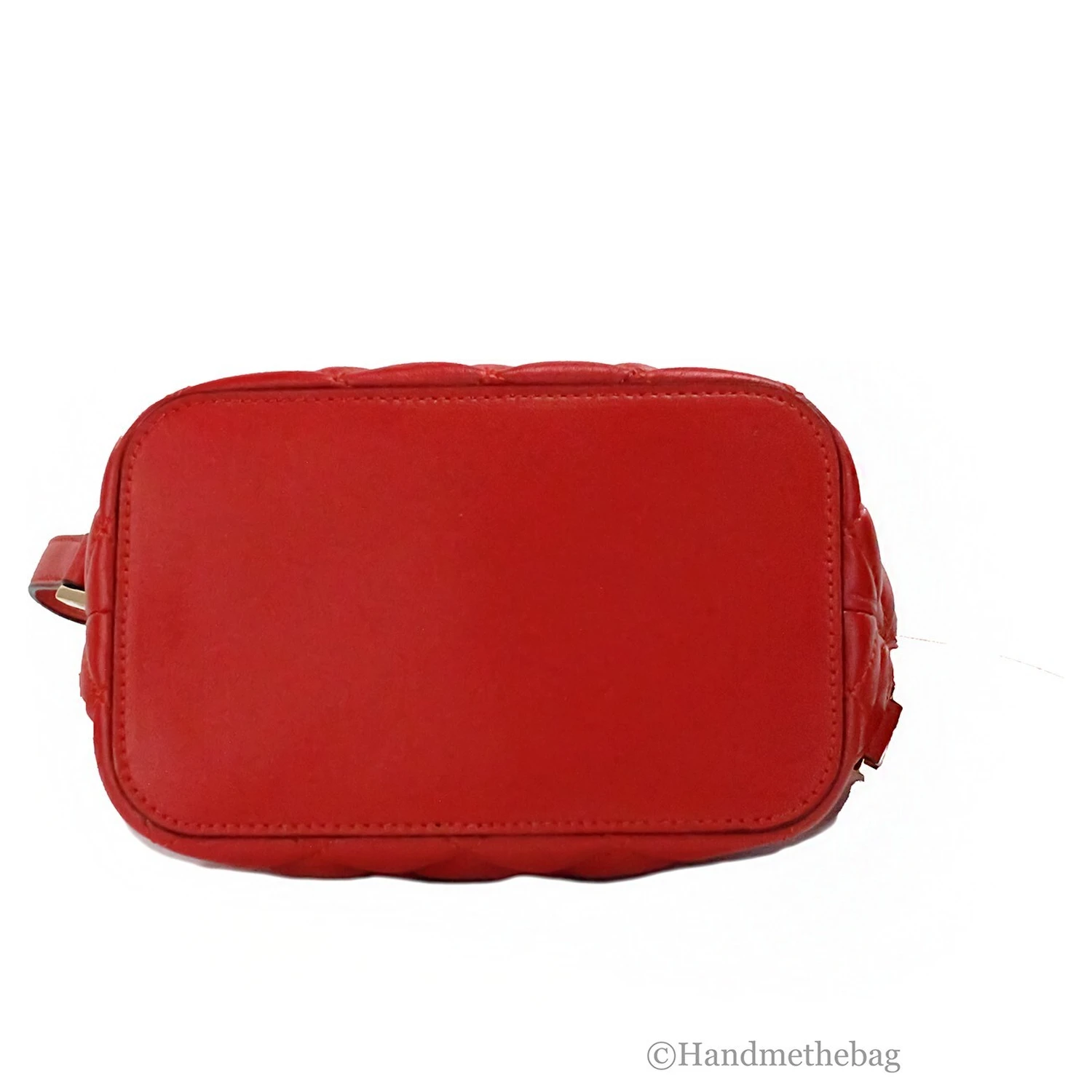 Versace Red Quilted Leather Drawstring Shoulder Bag Bucket Crossbody Handbag