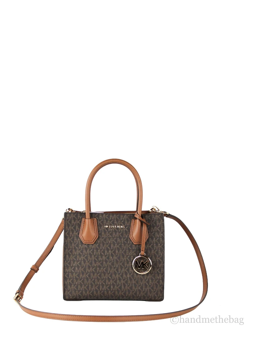 MICHAEL KORS Mercer 35S1GM9M2B Medium Logo And Leather Accordion Crossbody Bag In Brown