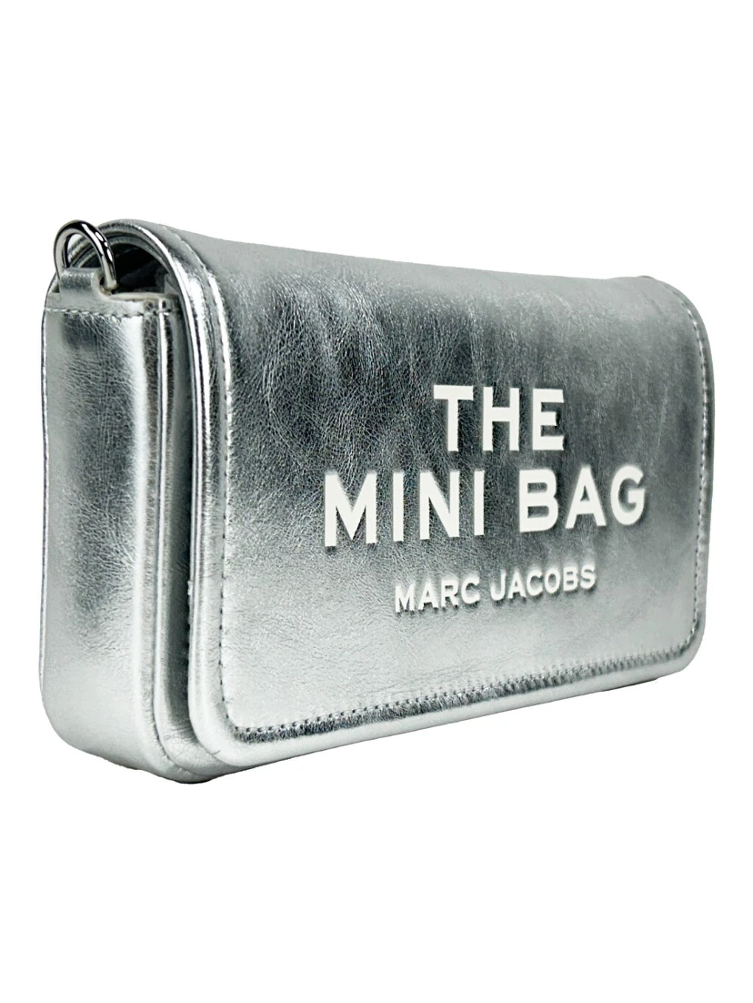 Marc Jacobs The Metallic Leather Chain Mini Bag - Silver