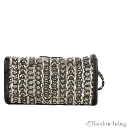 Marc Jacobs The Monogram Beige Mini Tote Woven Jacquard Canvas Crossbody Handbag