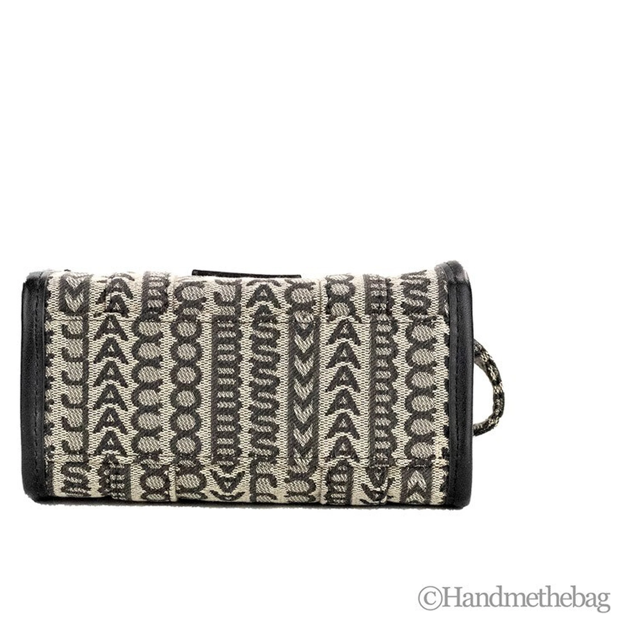 Marc Jacobs The Monogram Beige Mini Tote Woven Jacquard Canvas Crossbody Handbag