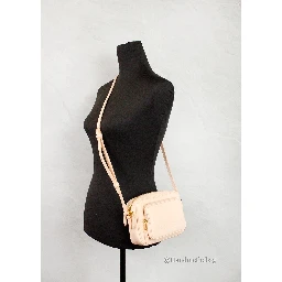 Burberry Small Branded Peach Pink Grainy Leather Camera Crossbody Bag