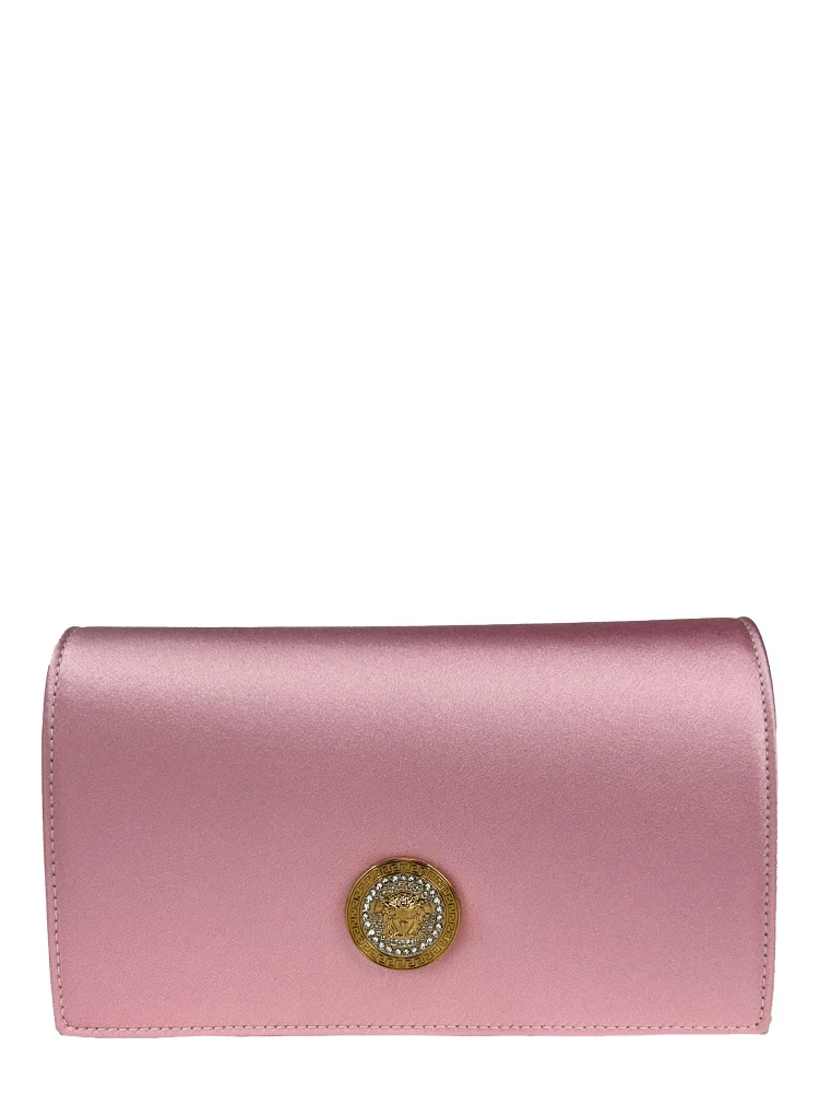 Versace Medusa Crystal Satin Mini Chain Crossbody Bag Purse