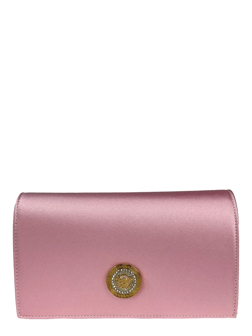 Versace Medusa Crystal Satin Mini Chain Crossbody Bag Purse