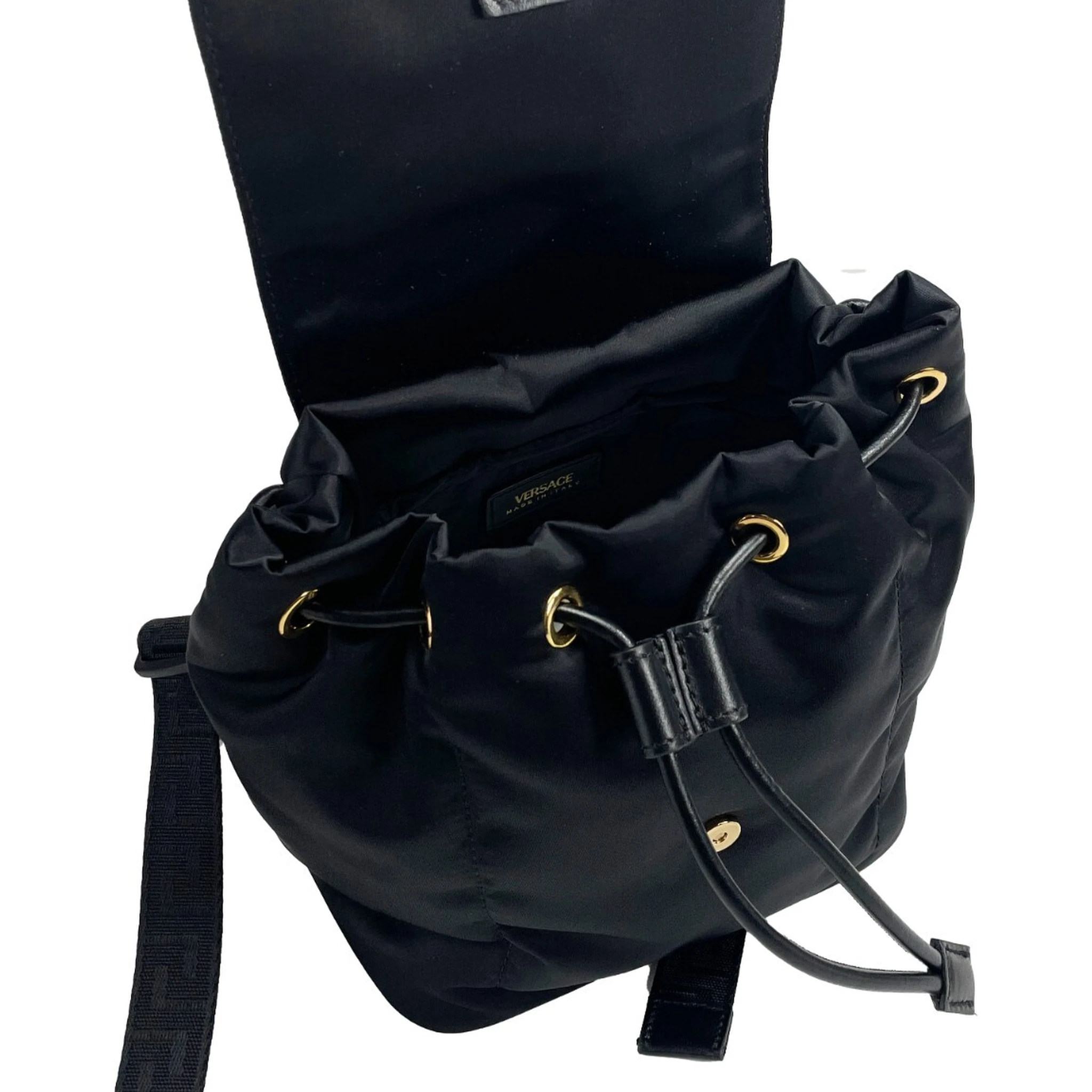 Versace Mini Nylon Medusa Drawstring Backpack Bag