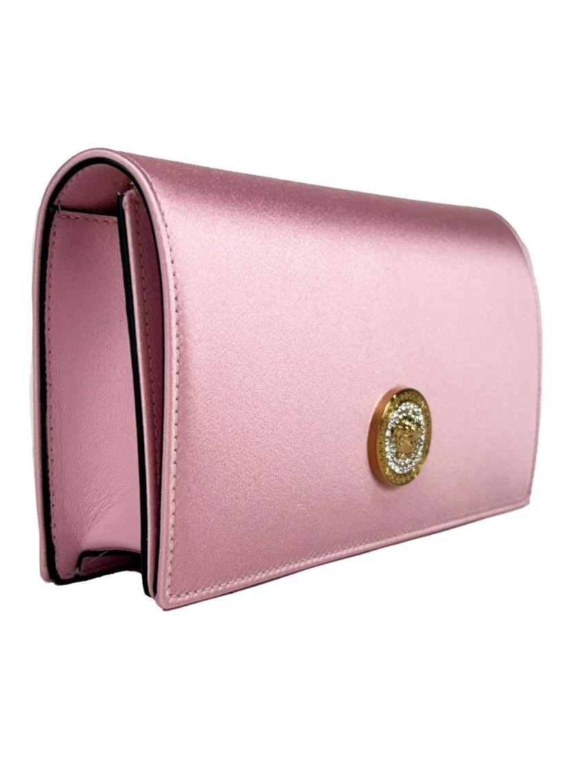 Versace Medusa Crystal Satin Mini Chain Crossbody Bag Purse