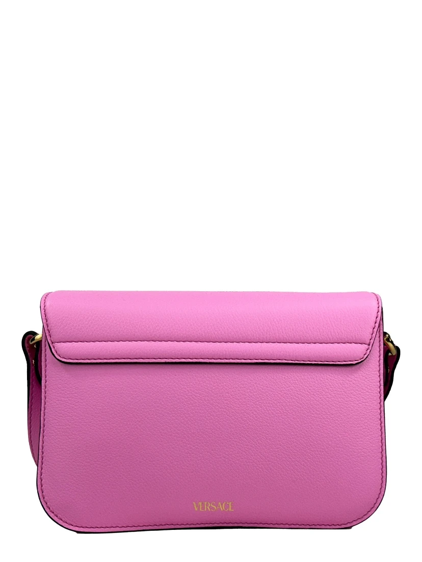 Versace La Medusa Pink Leather Shoulder Crossbody Bag Purse