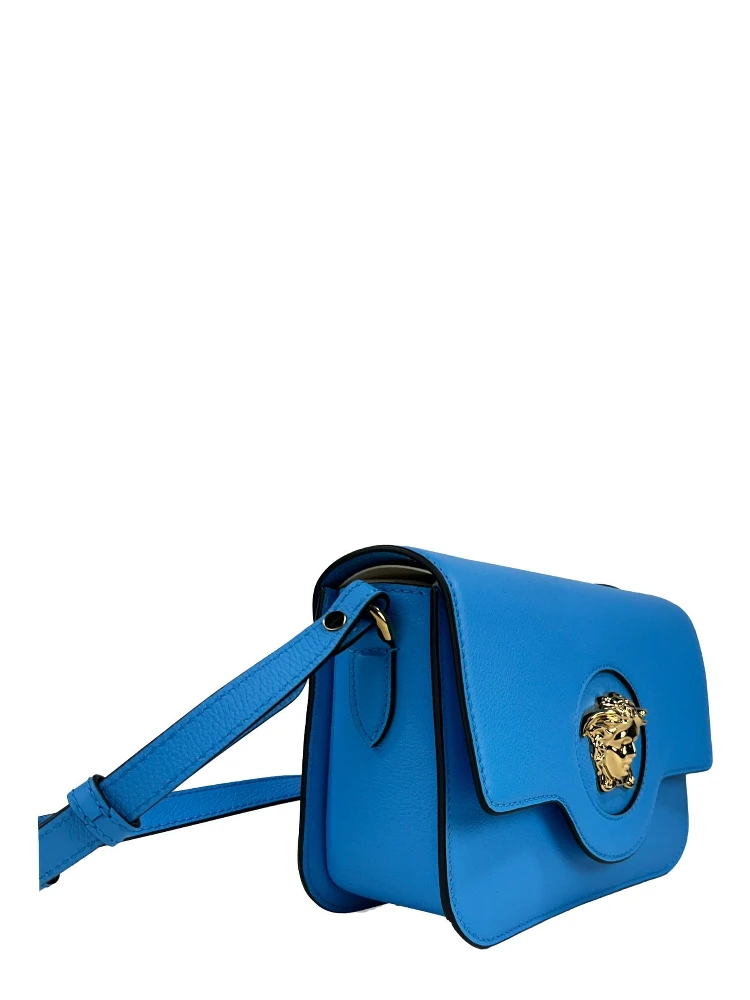 Versace La Medusa Blue Leather Shoulder Crossbody Bag Purse alternative