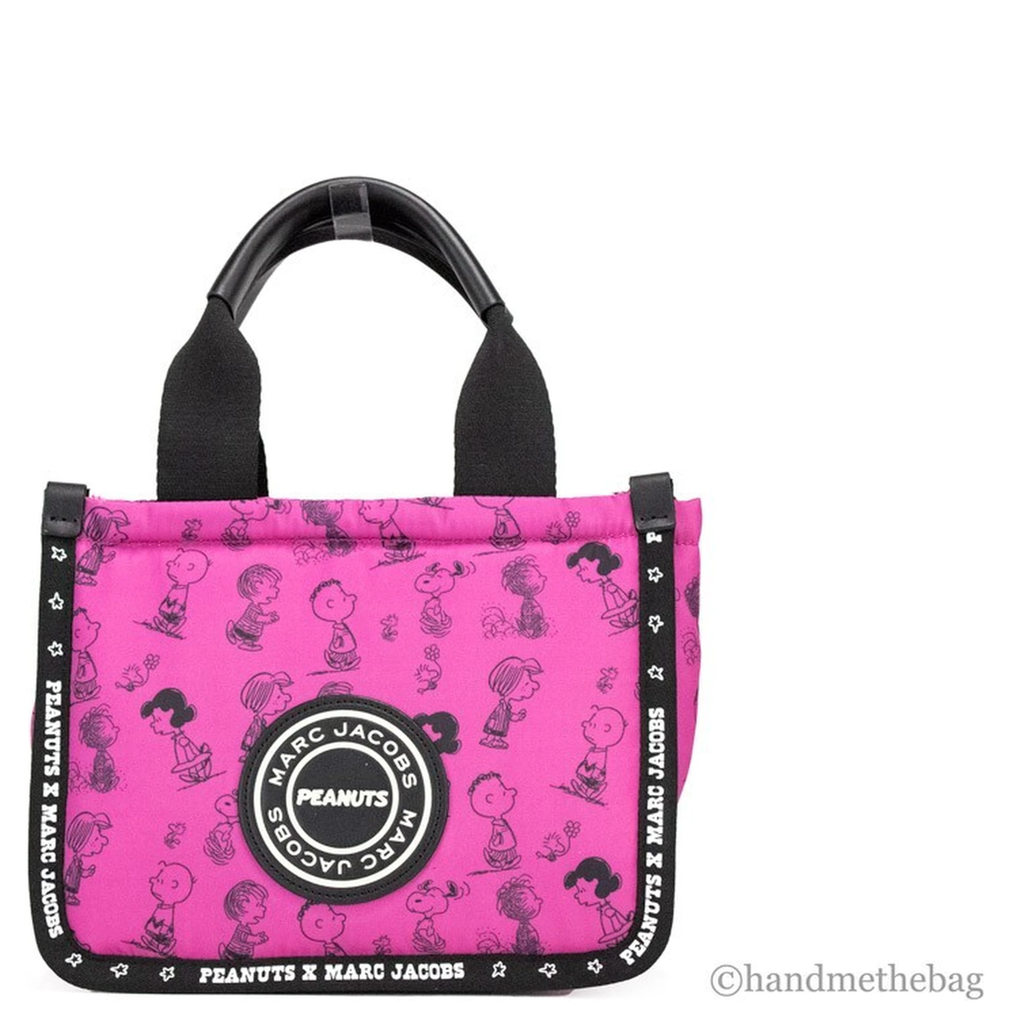 Marc Jacobs X Peanuts Mini Fuchsia Fedora Puffy Nylon Tote Convertible Handbag